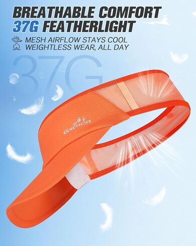 GXCROR Sports Sun Visor Hat Men Women ، Whibed Wived Freevable Dry Sports Sun Hat لتركض تنس الجولف in Kuwait