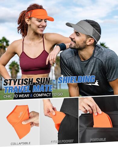 GXCROR Sports Sun Visor Hat Men Women ، Whibed Wived Freevable Dry Sports Sun Hat لتركض تنس الجولف in Kuwait