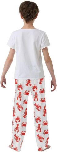 ALAZA Red Lobster on White Pajama Lounge Pants Long Sleep Pajama Bottoms with Pockets in Kuwait