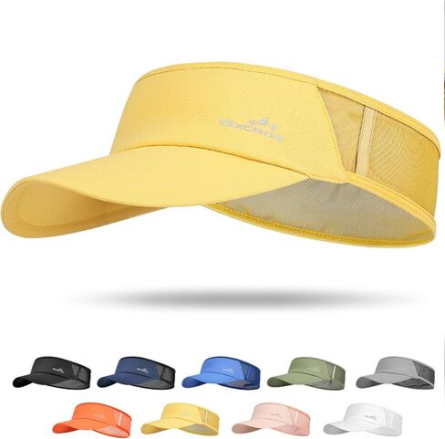 GXCROR Sports Sun Visor Hat Men Women ، Whibed Wived Freevable Dry Sports Sun Hat لتركض تنس الجولف in Kuwait