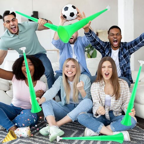 6 Pieces Collapsible Stadium Horn 24 Inch Plastic Trumpet Horn Stadium Horn Noise Maker for Sporting Events Sports Themed Party Supplies (Black) in Kuwait