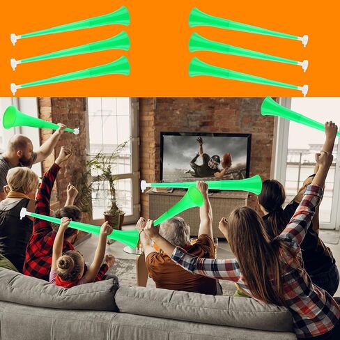 6 Pieces Collapsible Stadium Horn 24 Inch Plastic Trumpet Horn Stadium Horn Noise Maker for Sporting Events Sports Themed Party Supplies (Black) in Kuwait