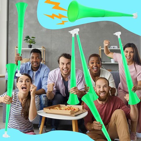 6 Pieces Collapsible Stadium Horn 24 Inch Plastic Trumpet Horn Stadium Horn Noise Maker for Sporting Events Sports Themed Party Supplies (Black) in Kuwait