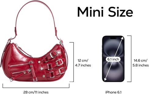 Shoulder Purse for Women, Leather Women's Handbag Y2k Aesthetic Coquette Shoulder Bag Hobo Punk Trendy Ladies Purse in Kuwait