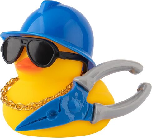 Wonuu Car Dashboard Decorations Ducks Rubber Rubber ، Builder Puilder Rubber Ducky لزخرفة السيارة اللطيفة مع أداة ، قبعة صلبة ، نظارات ، قلادة (مطرقة) in Kuwait