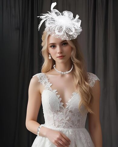قبعة fascinator للنساء حزب الشاي قبعات الشاي حجاب الشاي حزب الشاي على رأس قفازات الدانتيل للنساء في عشرينيات القرن العشرين حفلة in Kuwait