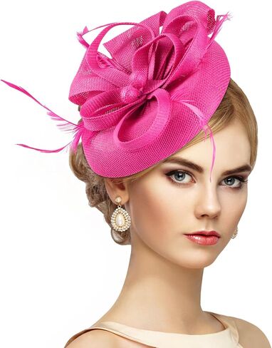 Women 2025 Derby Hat - Classic Victoria Kentucky Fascinator 1920s Tea Party Hats with Hair Clip for Lady Woman in Kuwait