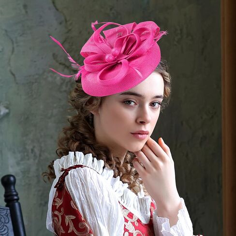 Women 2025 Derby Hat - Classic Victoria Kentucky Fascinator 1920s Tea Party Hats with Hair Clip for Lady Woman in Kuwait