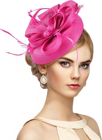 Women 2025 Derby Hat - Classic Victoria Kentucky Fascinator 1920s Tea Party Hats with Hair Clip for Lady Woman in Kuwait