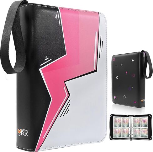 Trading Card Binder, 4 Pockets Card Holder, 55 Double Sided Removable Pages, 440 Card Sleeves, Toploader Binder, Portable Album Holder, Storage Box for Trading Cards in Saudi Arabia