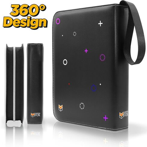 Trading Card Binder, 4 Pockets Card Holder, 55 Double Sided Removable Pages, 440 Card Sleeves, Toploader Binder, Portable Album Holder, Storage Box for Trading Cards in Saudi Arabia