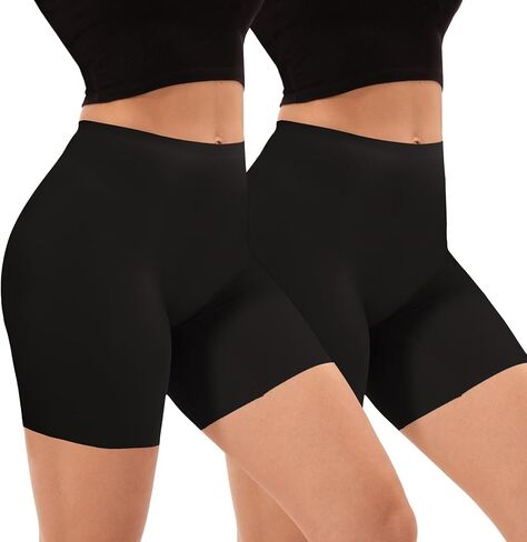 INNERSY Women's Seamless Slip Shorts for Under Dresses Anti Chafing Cooling Boy Shorts 2-Pack in Kuwait