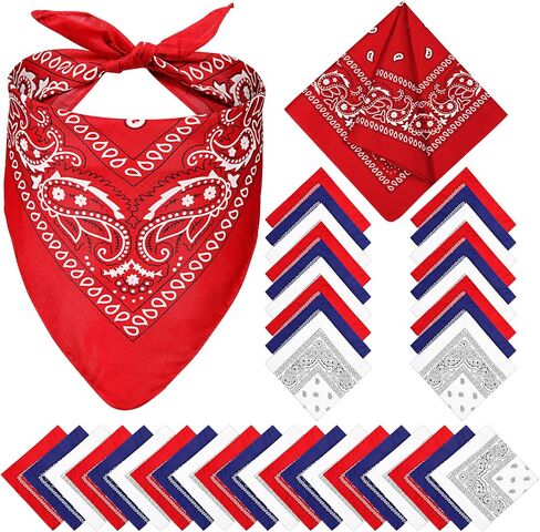 36 Pcs Cowboy Bandanas Bulk Paisley Bandanas Western Headband for Women Men Costume, Parades, Independence Day in Kuwait
