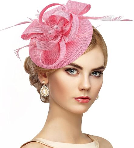 Women 2025 Derby Hat - Classic Victoria Kentucky Fascinator 1920s Tea Party Hats with Hair Clip for Lady Woman in Kuwait