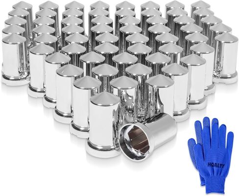 20PCS 33mm Lug Nut Covers Bullet Flanged ABS Chrome Plastic Push-on Nut Cover Caps for Semi Trucks in Kuwait