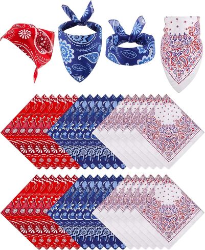 Paisley Bandanas Bulk Unisex Cowboy Kerchiefs Soft Polyester Novelty Headband for Women Men Western Party Costume in Saudi Arabia