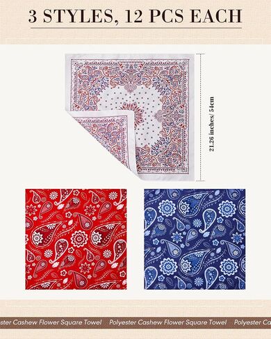 Paisley Bandanas Bulk Unisex Cowboy Kerchiefs Soft Polyester Novelty Headband for Women Men Western Party Costume in Saudi Arabia