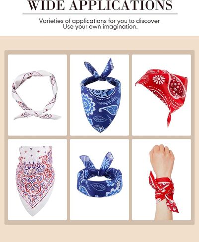 Paisley Bandanas Bulk Unisex Cowboy Kerchiefs Soft Polyester Novelty Headband for Women Men Western Party Costume in Saudi Arabia