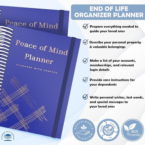 End of Life Planner - Guided Final Arrangements When I'm Gone Workbook Organizer Notebook for Beneficiary Info, Will Preparation, Last Wishes, Funeral Planning - Peace of Mind B5 in Kuwait