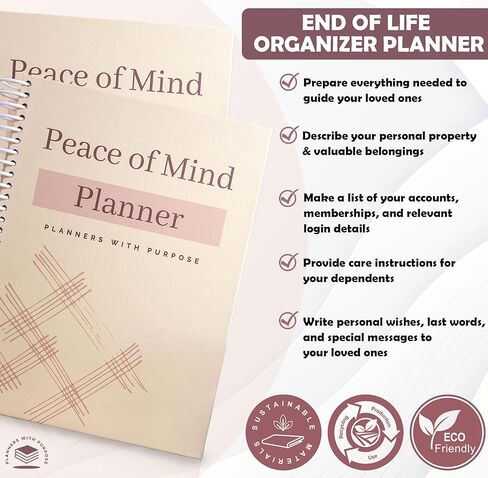 End of Life Planner - Guided Final Arrangements When I'm Gone Workbook Organizer Notebook for Beneficiary Info, Will Preparation, Last Wishes, Funeral Planning - Peace of Mind B5 in Kuwait