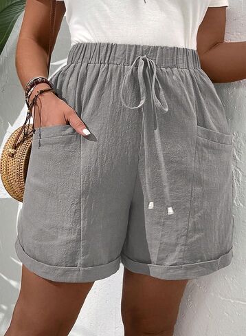 Eytino Womens Plus Size Size Disual Carual Fenastic Cermstring Comfy Lightweight Summer مع جيوب (1x-5x) in Saudi Arabia
