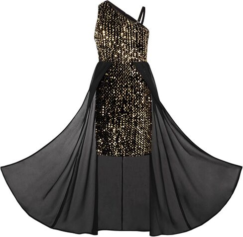 GRACE KARIN Girls Sequin Dress One Sleeve Formal Pageant Prom Party Dresses Size 5-14 in Saudi Arabia