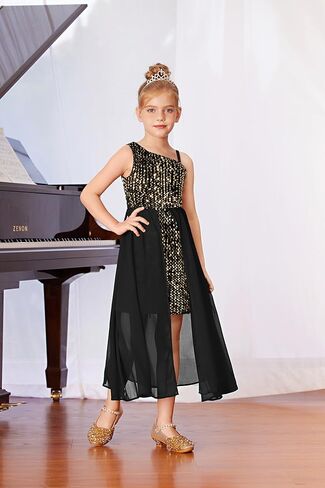 GRACE KARIN Girls Sequin Dress One Sleeve Formal Pageant Prom Party Dresses Size 5-14 in Saudi Arabia