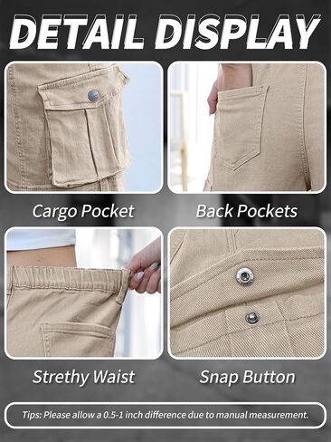 شورتات البضائع في Elleven Bermuda ، مرنة عالية الخصر 6 جيوب شورتات 7 بوصة inseam الصيف jorts للنساء عارضة in Kuwait