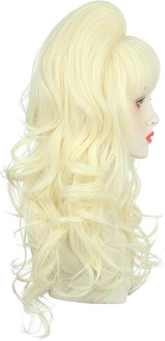 Yuehong Long Ginger Wavy Women Big Bouffant Wig Beehive 60s 70s Cosplay Costume Costum in Kuwait