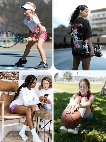 4 Pack Girls Athletic Shorts Dry-Fit Basketball Shorts with Pockets,Girls Running Shorts for Kids Gym Soccer in Kuwait