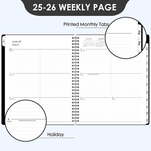 2024-2025 Planner - Weekly and Monthly Planner 2024-2025, Jul 2024 - Jun 2025, 8'' x 10'', 2024-2025 Calendar with Twin-wire Binding, Flexible Cover in Kuwait