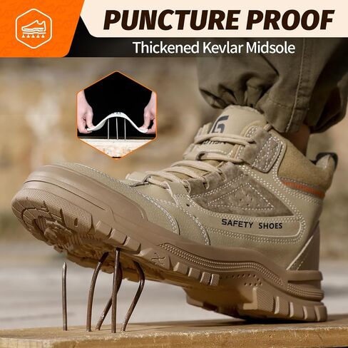 Steel Toe Shoes for Men Lightweight Work Boots for Men Comfortable Steel Toe Boots Industrial Work Shoes Breathable Safety Shoes Construction Steel Toe Sneakers Indestructible Safety Boots in Saudi Arabia