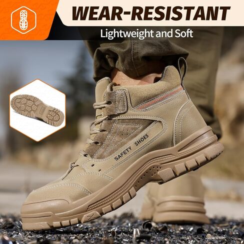 Steel Toe Shoes for Men Lightweight Work Boots for Men Comfortable Steel Toe Boots Industrial Work Shoes Breathable Safety Shoes Construction Steel Toe Sneakers Indestructible Safety Boots in Saudi Arabia
