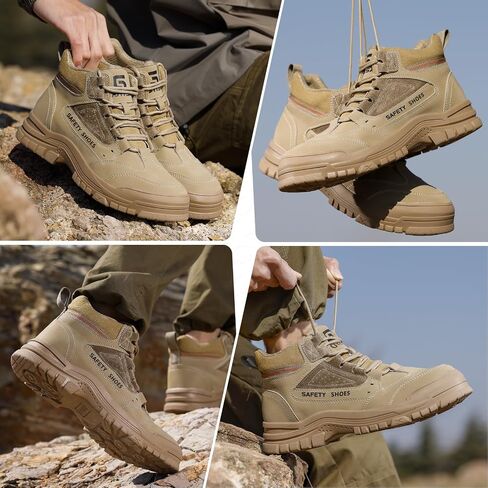 Steel Toe Shoes for Men Lightweight Work Boots for Men Comfortable Steel Toe Boots Industrial Work Shoes Breathable Safety Shoes Construction Steel Toe Sneakers Indestructible Safety Boots in Saudi Arabia