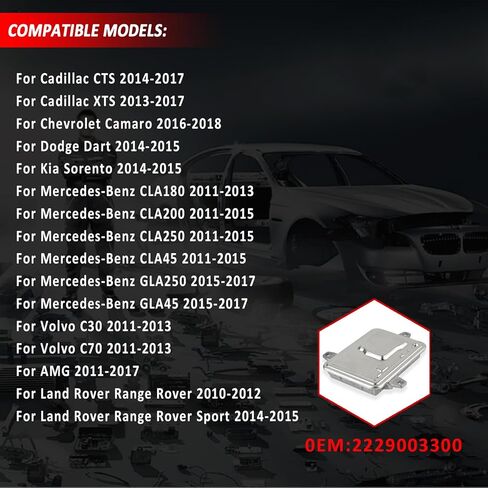 2229003300 HID Xenon Headlight Ballast Control Unit Module for Mercedes-Benz CLA180 CLA200 GLA250 CLA45 2011-2017, for Cadillac CTS XTS Camaro, for Volvo C30 C70, for AMG in Saudi Arabia