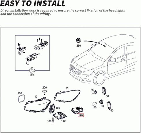 2229003300 HID Xenon Headlight Ballast Control Unit Module for Mercedes-Benz CLA180 CLA200 GLA250 CLA45 2011-2017, for Cadillac CTS XTS Camaro, for Volvo C30 C70, for AMG in Saudi Arabia