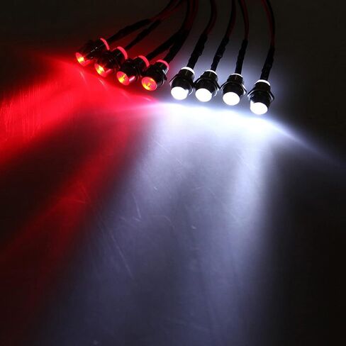 4 LED RC Car Light Kit ، المصباح الأبيض الخلفي الأحمر الخلفي ليوم 1/12 1/10 1/8 RC Models Car Truck Lighting in Kuwait