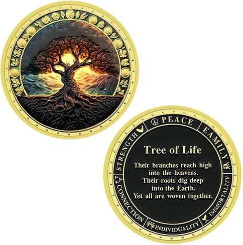 Tree of Life Challenge Coin Home Decor Challenge Coin Collection Gift (Silvery) in Kuwait