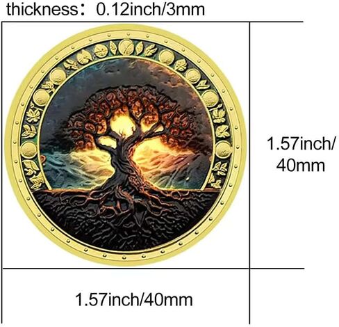 Tree of Life Challenge Coin Home Decor Challenge Coin Collection Gift (Silvery) in Kuwait