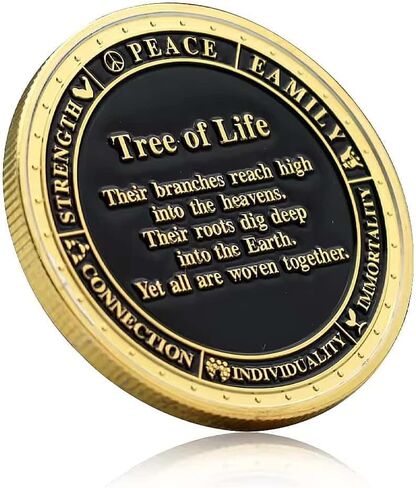Tree of Life Challenge Coin Home Decor Challenge Coin Collection Gift (Silvery) in Kuwait
