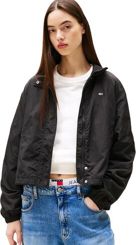Tommy Jeans Women's Lightweight Varsity Windbreaker Jacket with Logo Detail in Saudi Arabia