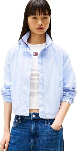 Tommy Jeans Women's Lightweight Varsity Windbreaker Jacket with Logo Detail in Saudi Arabia
