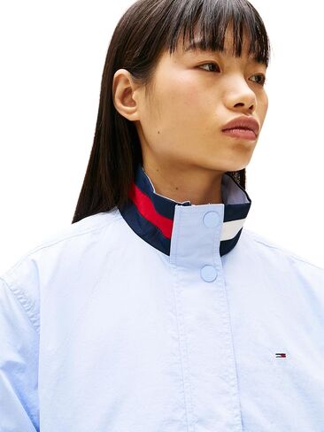 Tommy Jeans Women's Lightweight Varsity Windbreaker Jacket with Logo Detail in Saudi Arabia
