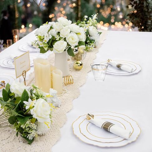 Fake Roses Artificial Flowers, 2 Pack Rose Fake Flowers for Decoration, Real Touch White Roses Bouquets Silk Flowers for Vase Centerpiece Table Wedding Party Bridal DIY Decor in Kuwait