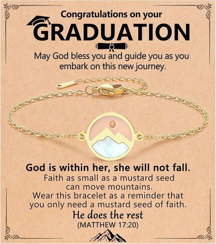 Christian Happy Graduation Gifts-Mustard Seed Bracelet Religious Graduation Gifts for Girls Women Her in Saudi Arabia
