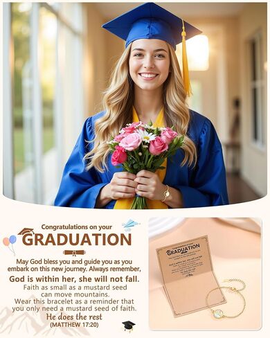 Christian Happy Graduation Gifts-Mustard Seed Bracelet Religious Graduation Gifts for Girls Women Her in Saudi Arabia