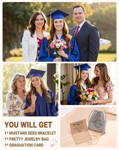 Christian Happy Graduation Gifts-Mustard Seed Bracelet Religious Graduation Gifts for Girls Women Her in Saudi Arabia