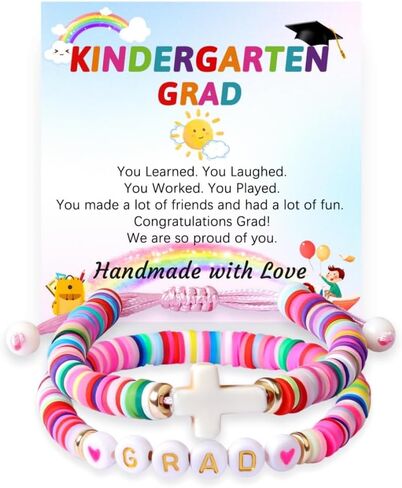 YUZHEJIE Kinder-garten Graduation Gifts 2025 Kindergarten Pre-K Graduation Bracelet for Gir Daughter Granddaughter Niece with Card Present Box in Saudi Arabia