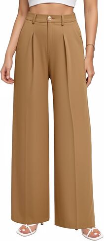 CLOZOZ Wide Leg Pants Women's High Waisted Work Trousers Regular for Office Business Casual in Saudi Arabia