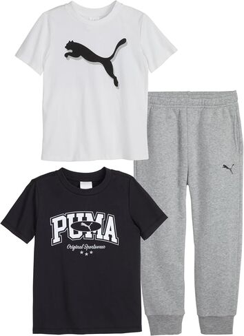 مجموعة Puma Boys 3 قطع ، وقمصان قصيرة من القطن القطن ومطابقة Tricot Pant in Kuwait